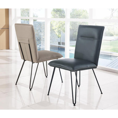 Demi Hairpin Leg Modern Dining Chair in Cobalt, set of 2