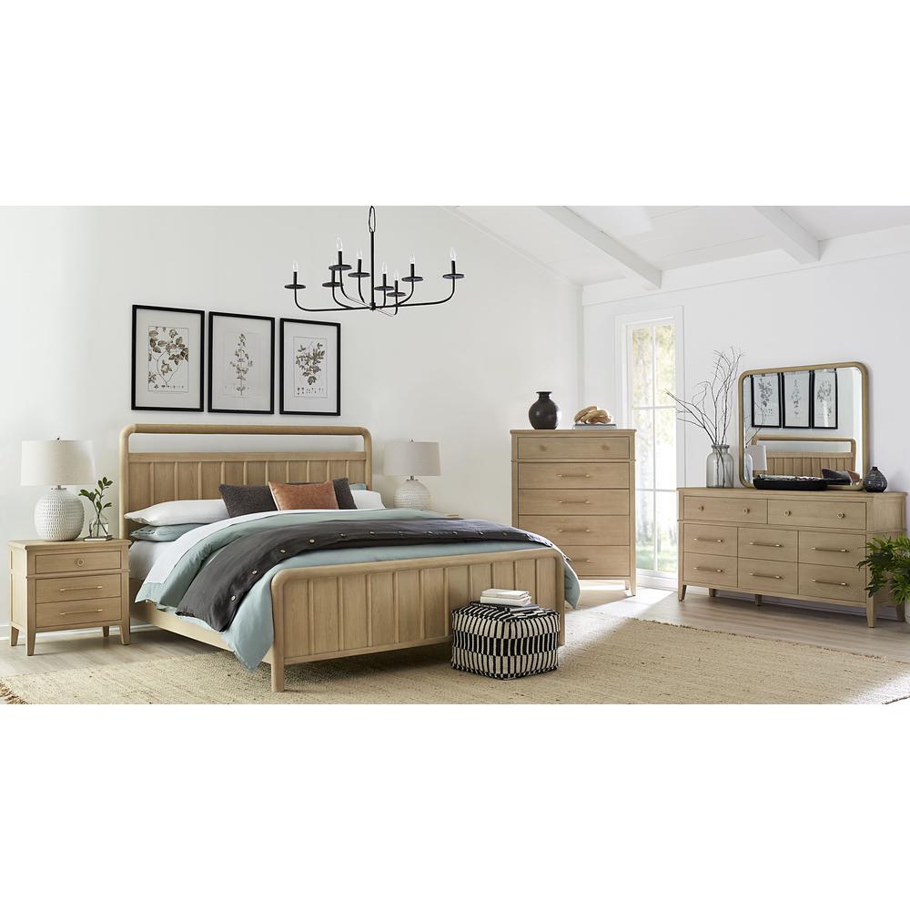 Camden Shiplap Oak Wood Platform Bed in Chai