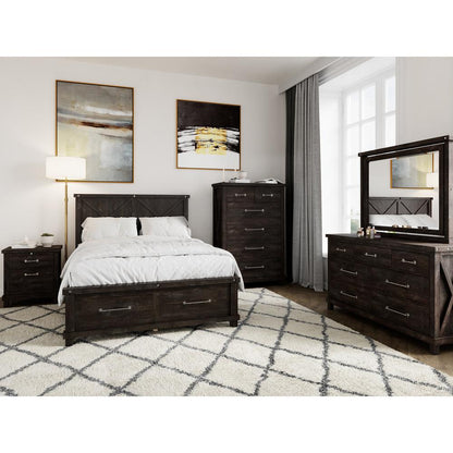Yosemite Solid Wood Footboard Storage Bed in Cafe