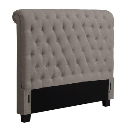 Royal Tufted Upholstered Headboard in Dolphin Linen