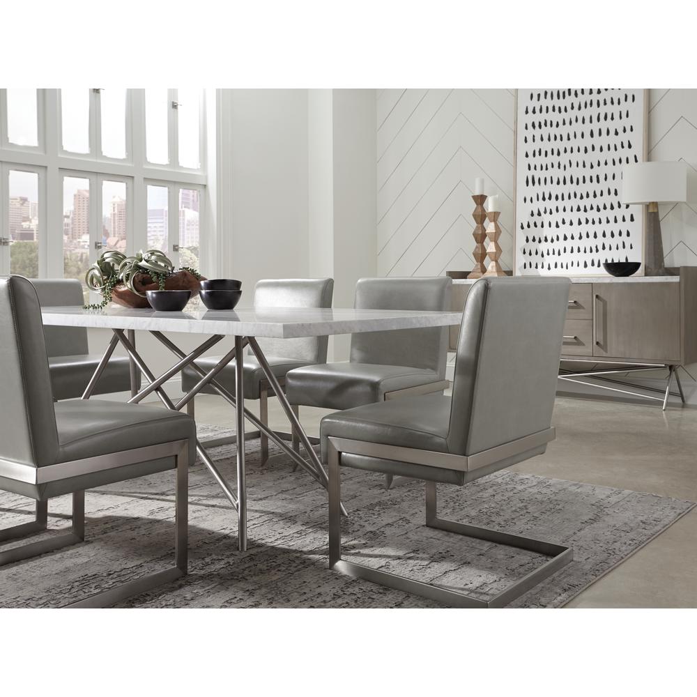 Coral Synthetic Leather Upholstered Dining Chair