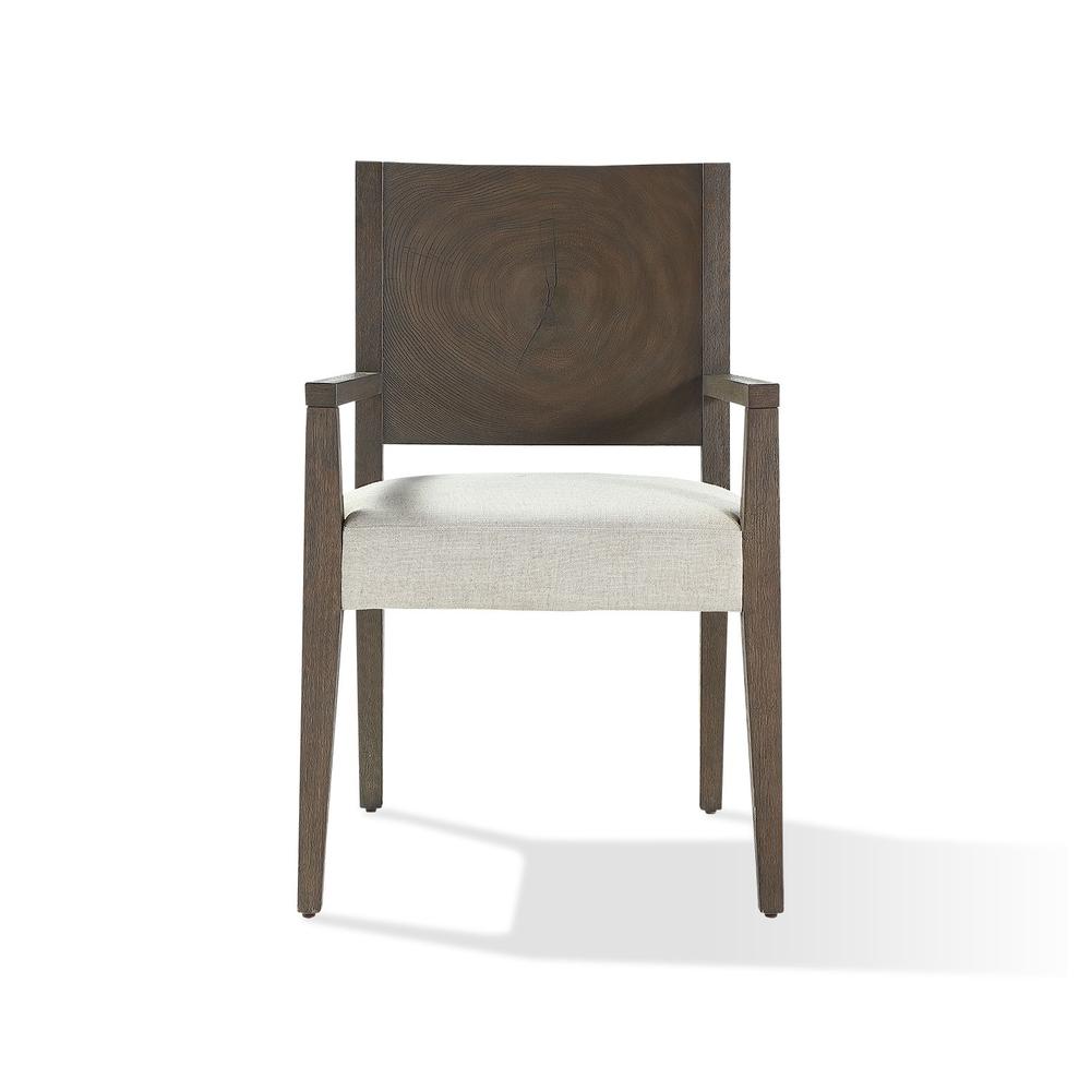 Oakland Wood Arm Chair in Brunette, set of 2