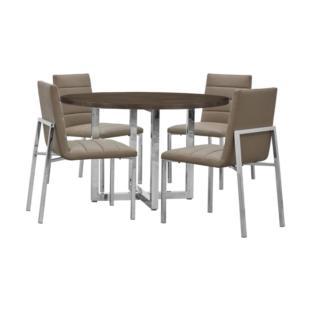 Amalfi Metal Back Chair in Taupe, set of 2