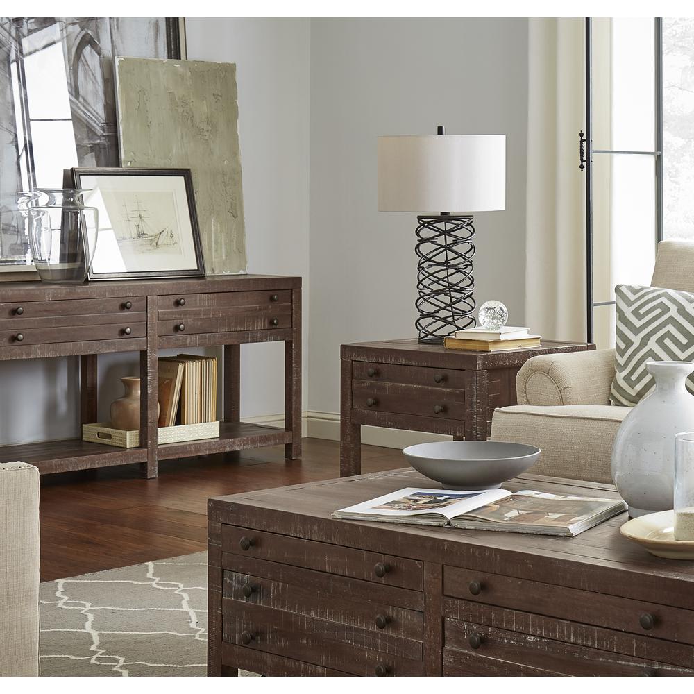 Townsend Solid Wood Side Table in Java