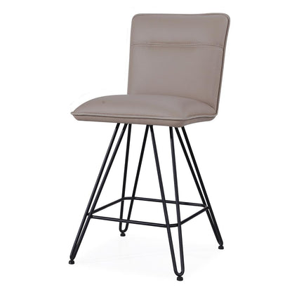 Demi Hairpin Leg Swivel Counter Stool in Taupe, set of 2