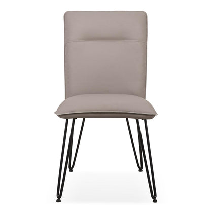 Demi Hairpin Leg Modern Dining Chair in Taupe, set of 2