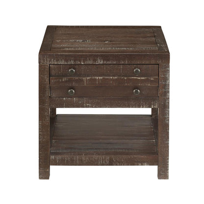 Townsend Solid Wood Side Table in Java