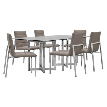 Amalfi Metal Back Chair in Taupe, set of 2