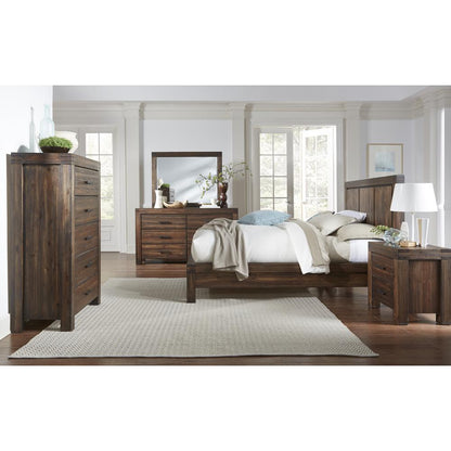 Meadow Five Drawer Solid Wood Chest in Brick Brown (2024)