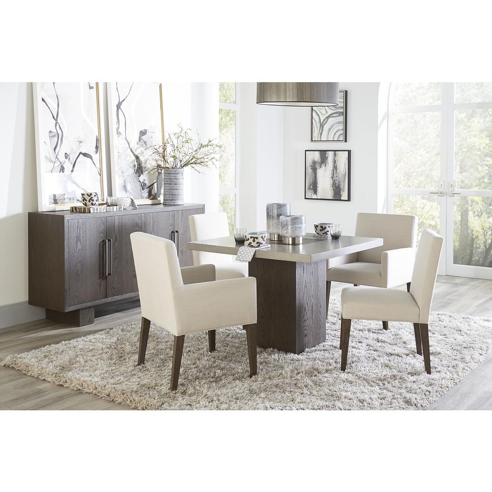 Modesto Upholstered Side Chair in Abalone Linen and French Roast, set of 2