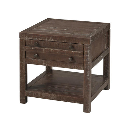 Townsend Solid Wood Side Table in Java