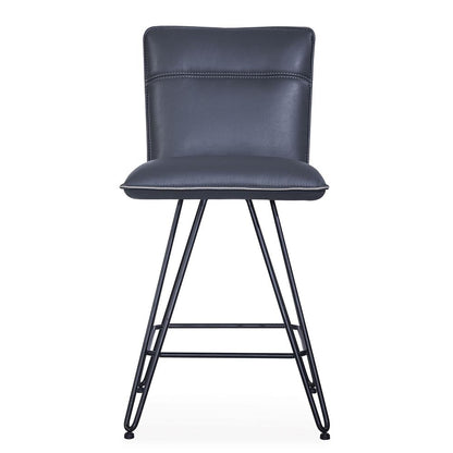 Demi Hairpin Leg Swivel Counter Stool in Cobalt, set of 2