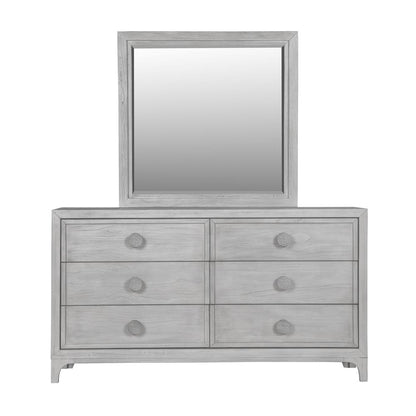 Boho Chic Six-Drawer Dresser in Washed White (2024)