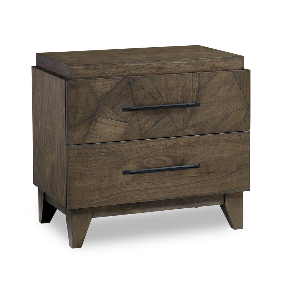 Broderick Two-Drawer Nightstand in Wild Oats Brown