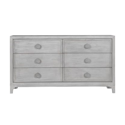 Boho Chic Six-Drawer Dresser in Washed White (2024)