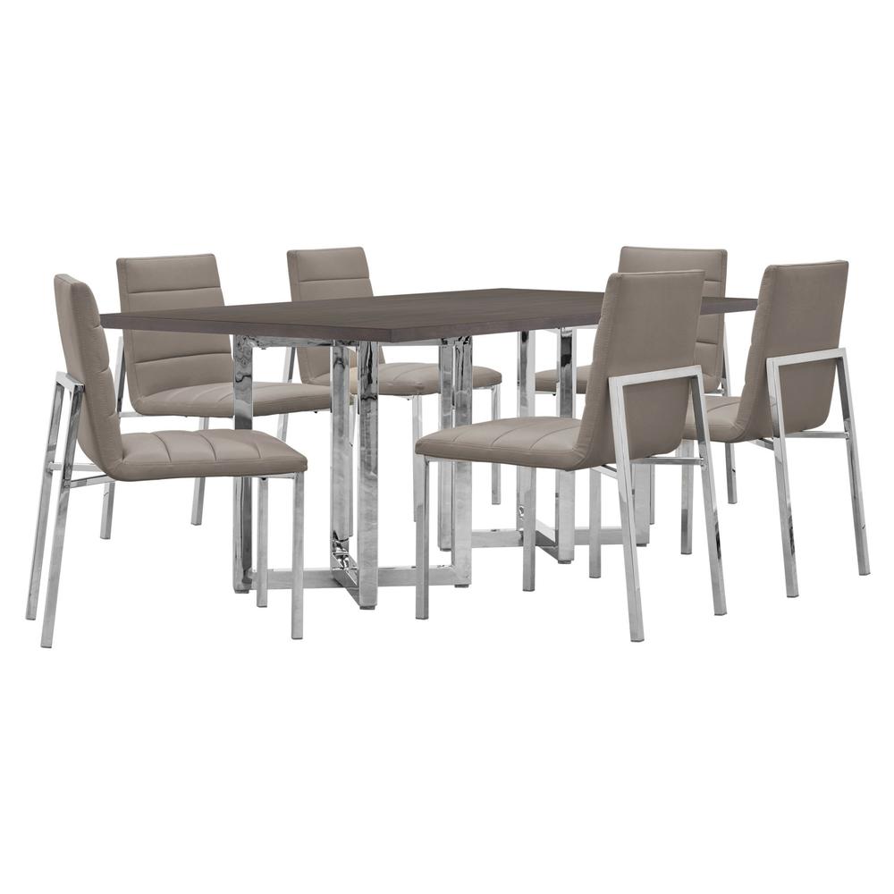 Amalfi Metal Back Chair in Taupe, set of 2
