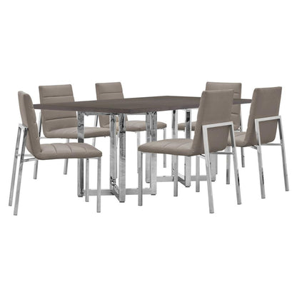 Amalfi Metal Back Chair in Taupe, set of 2