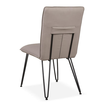 Demi Hairpin Leg Modern Dining Chair in Taupe, set of 2
