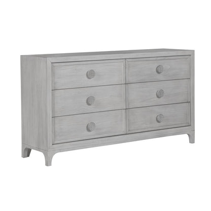 Boho Chic Six-Drawer Dresser in Washed White (2024)