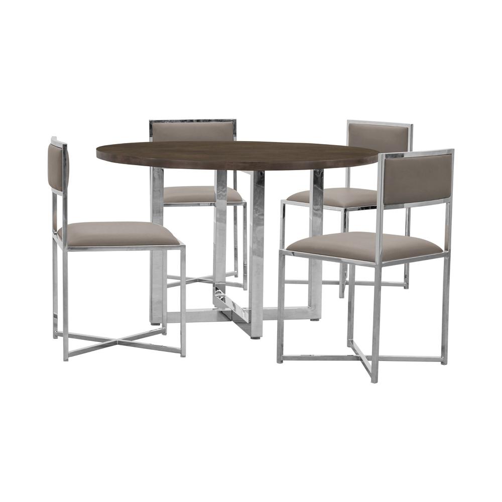 Amalfi X-Base Chair in Taupe, set of 2