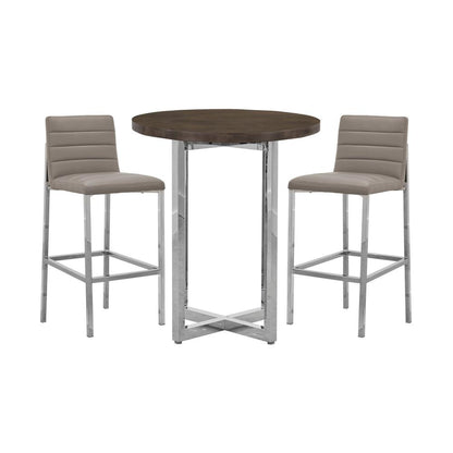 Amalfi Metal Back Bar Stool in Taupe, set of 2