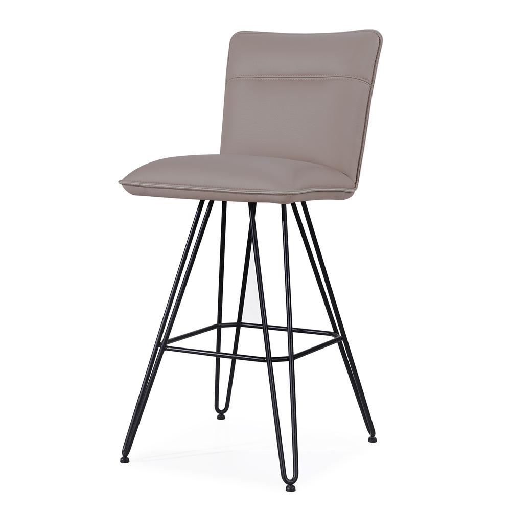 Demi Hairpin Leg Swivel Bar Stool in Taupe, set of 2