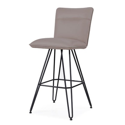 Demi Hairpin Leg Swivel Bar Stool in Taupe, set of 2