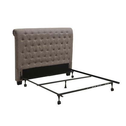 Royal Tufted Upholstered Headboard in Dolphin Linen