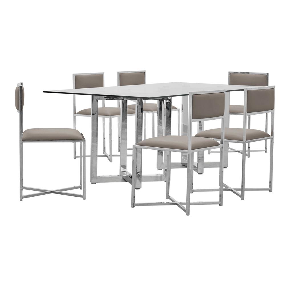 Amalfi X-Base Chair in Taupe, set of 2