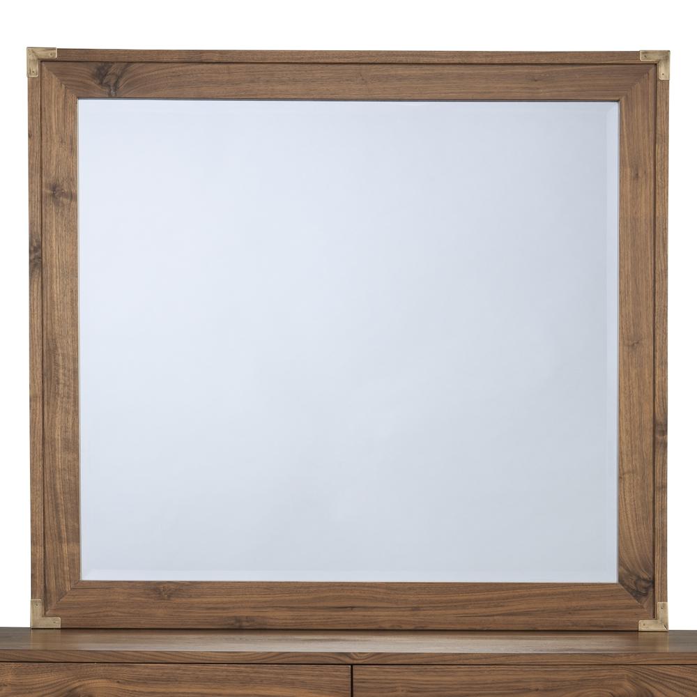 Adler Beveled Glass Mirror in Natural Walnut