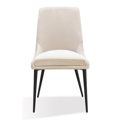 Winston Upholstered Metal Leg Dining Chair in Cream and Black, set of 2