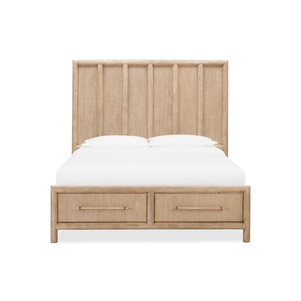 Dorsey Wooden Two Drawer Storage Bed in Granola