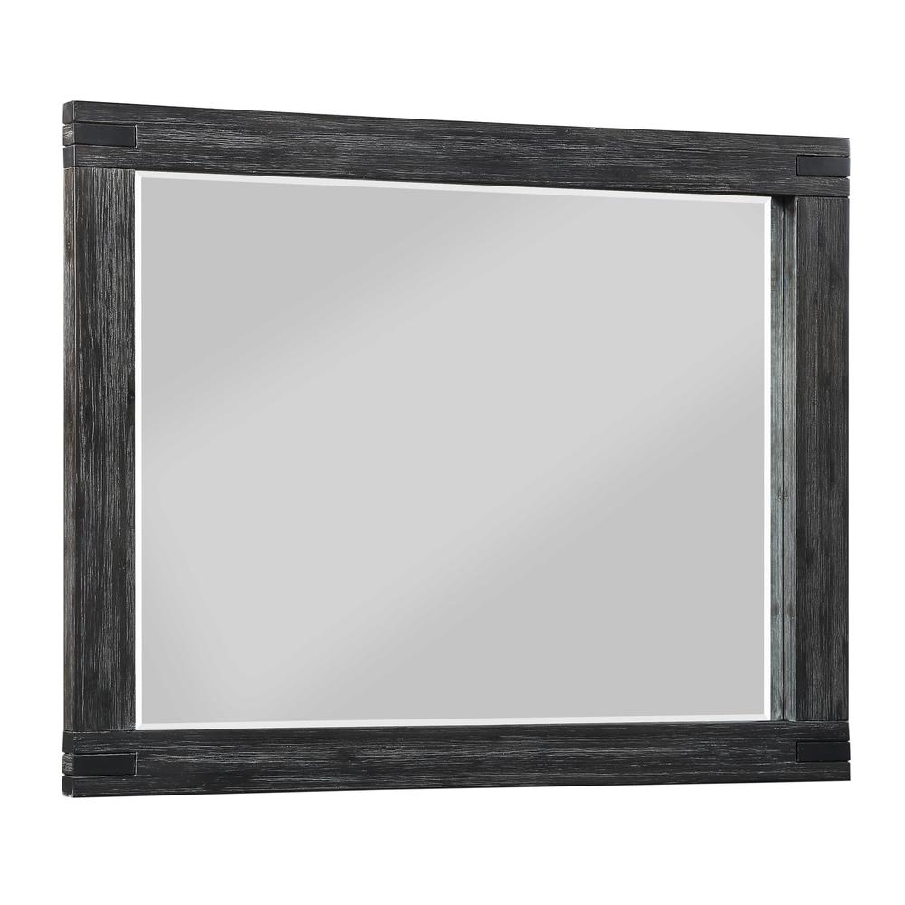 Meadow Solid Wood Beveled Glass Solid Wood Mirror in Graphite