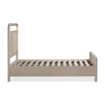 Camden Shiplap Oak Wood Platform Bed in Chai