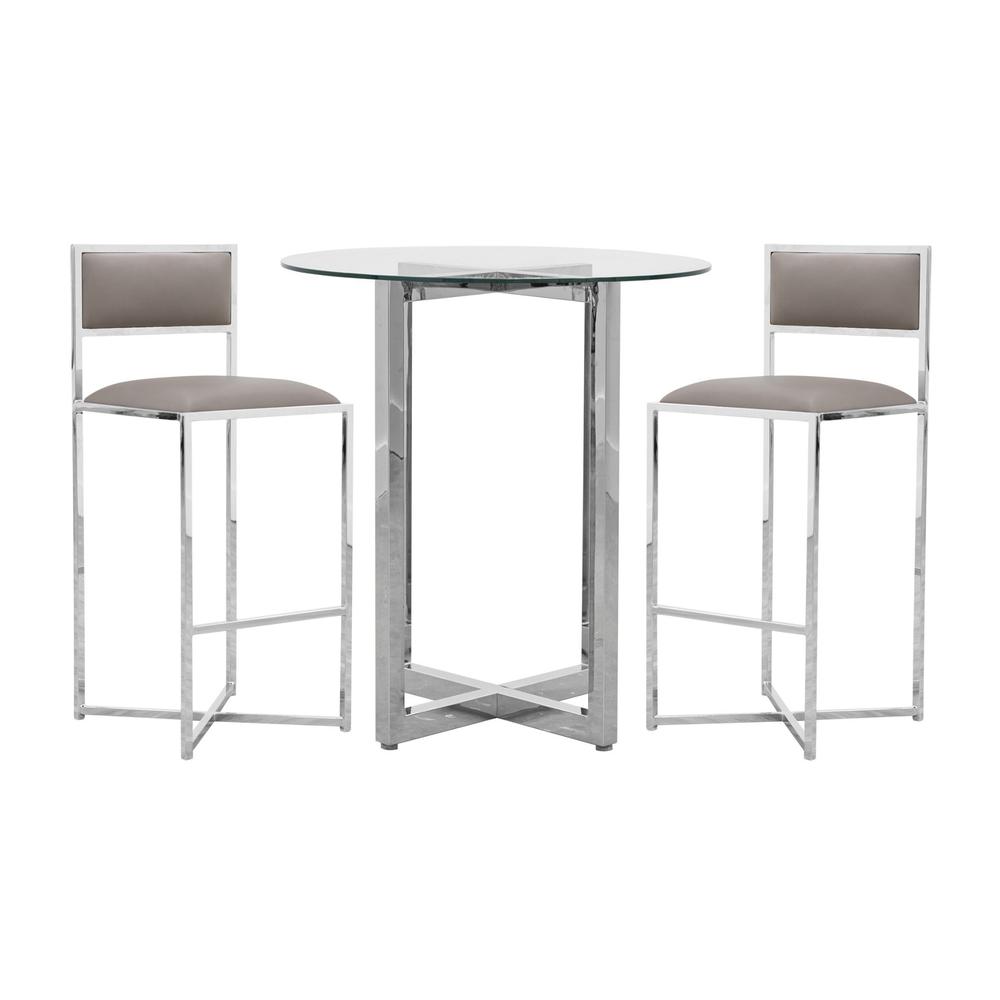 Amalfi X-Base Bar Stool in Taupe, set of 2