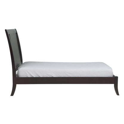 Nevis Wood Sleigh Bed in Espresso, Twin