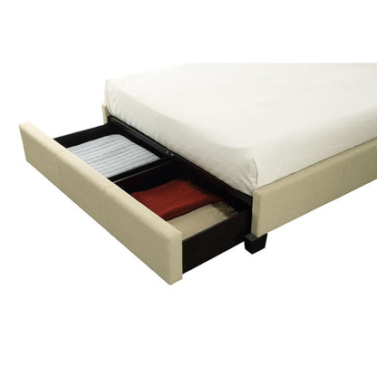 Tavel Nailhead Footboard Storage Bed in Tumbleweed