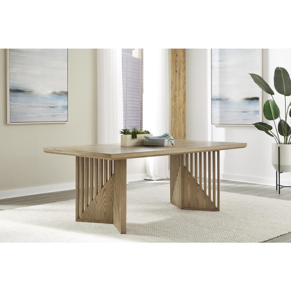 Sumner Double Pedestal Oak Dining Table in Natural