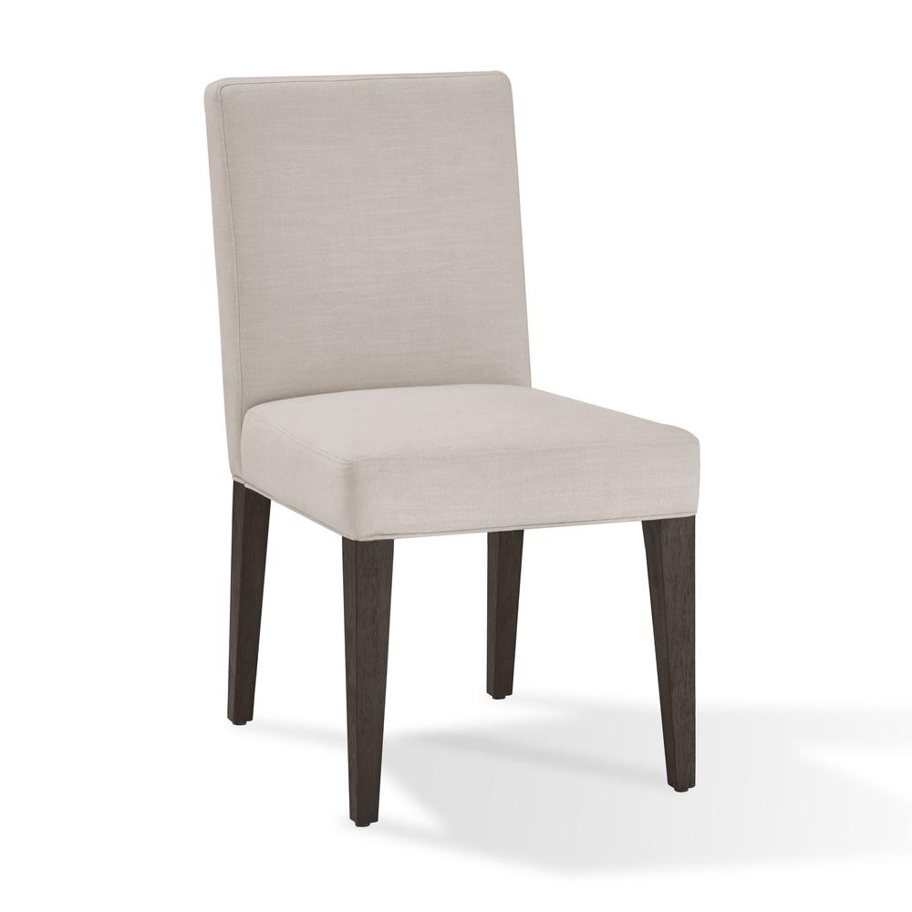 Modesto Upholstered Side Chair in Abalone Linen and French Roast, set of 2