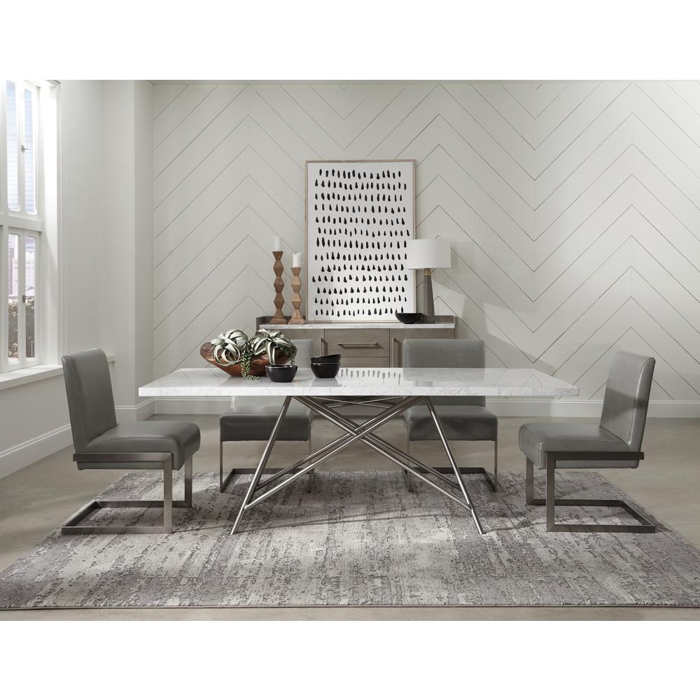 Coral Synthetic Leather Upholstered Dining Chair
