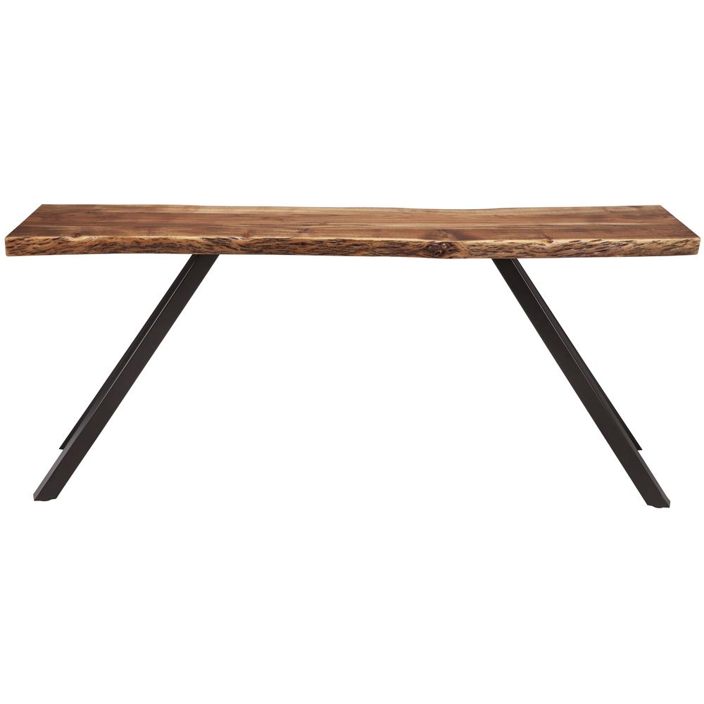 Reese Live Edge Solid Wood Metal Leg Console Table in Natural Acacia