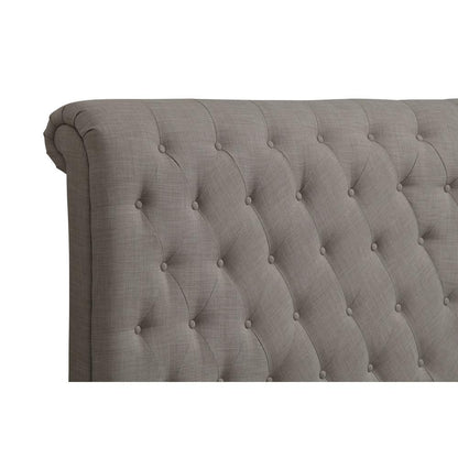Royal Tufted Upholstered Headboard in Dolphin Linen