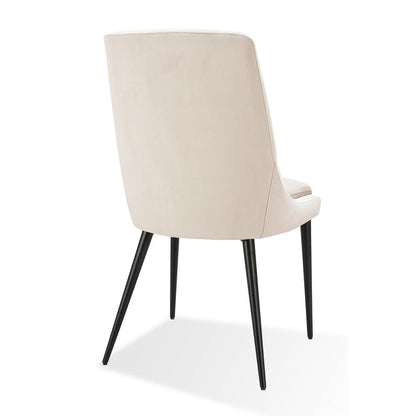 Winston Upholstered Metal Leg Dining Chair in Cream and Black, set of 2