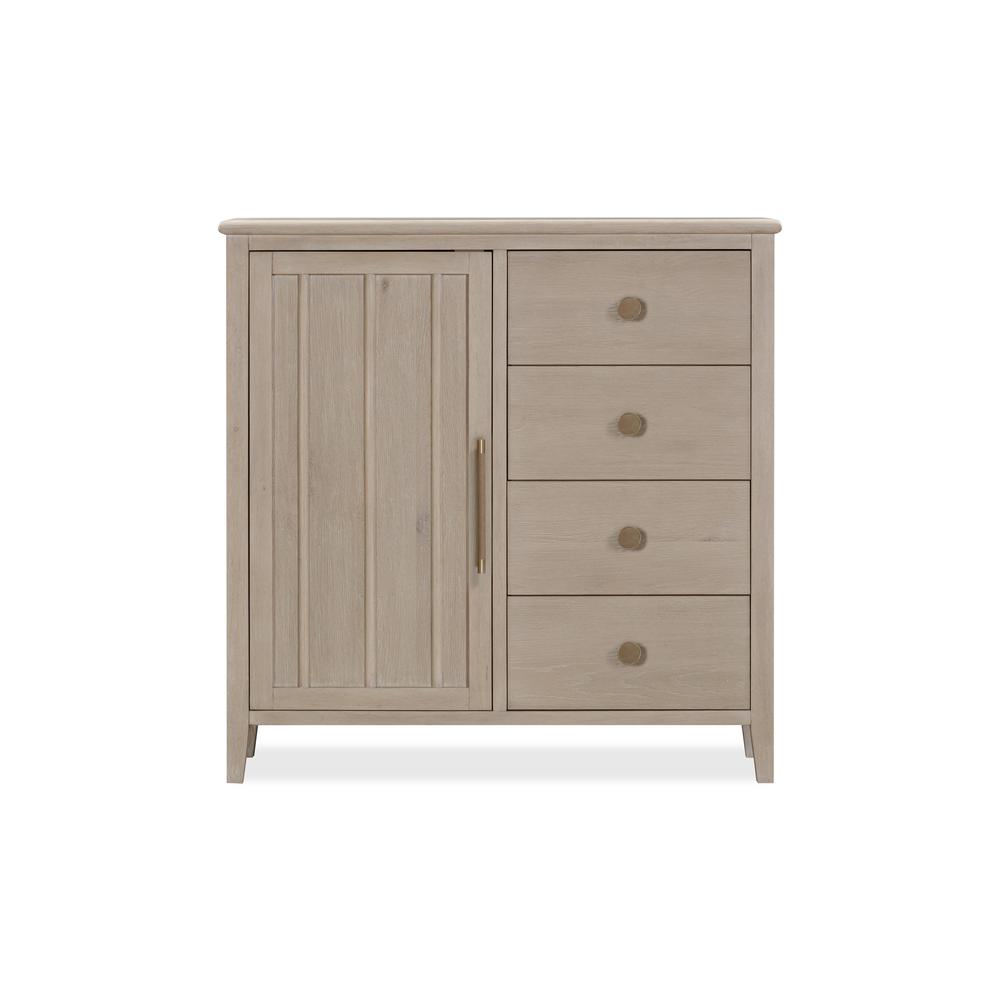 Camden Six Drawer One Door Oak Wood Chest in Chai