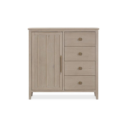 Camden Six Drawer One Door Oak Wood Chest in Chai