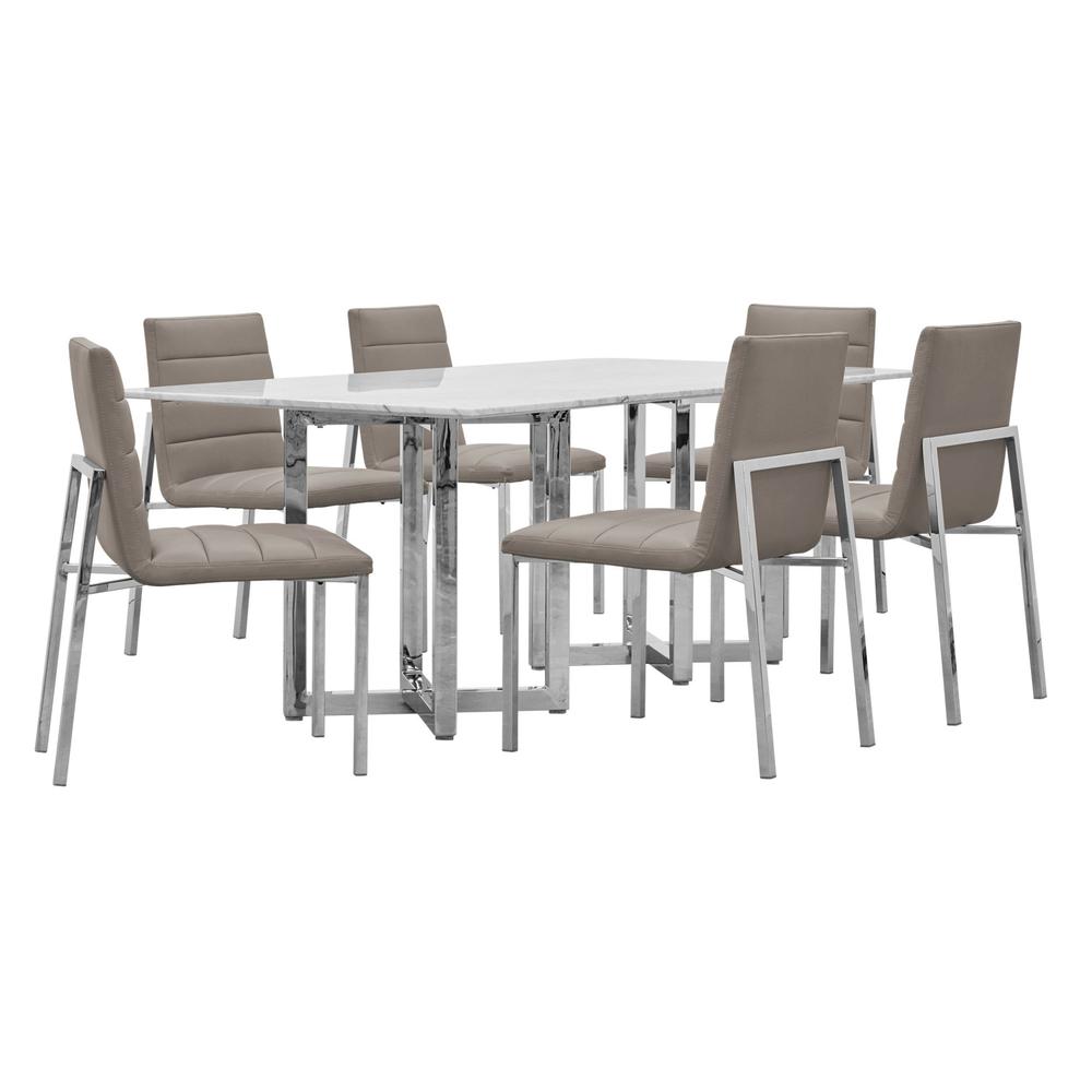 Amalfi Metal Back Chair in Taupe, set of 2