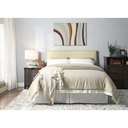 Tavel Nailhead Footboard Storage Bed in Tumbleweed