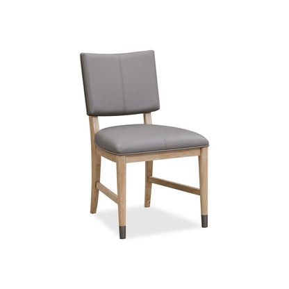 Franklin Dining Chair in Au Natural and Gray Leather