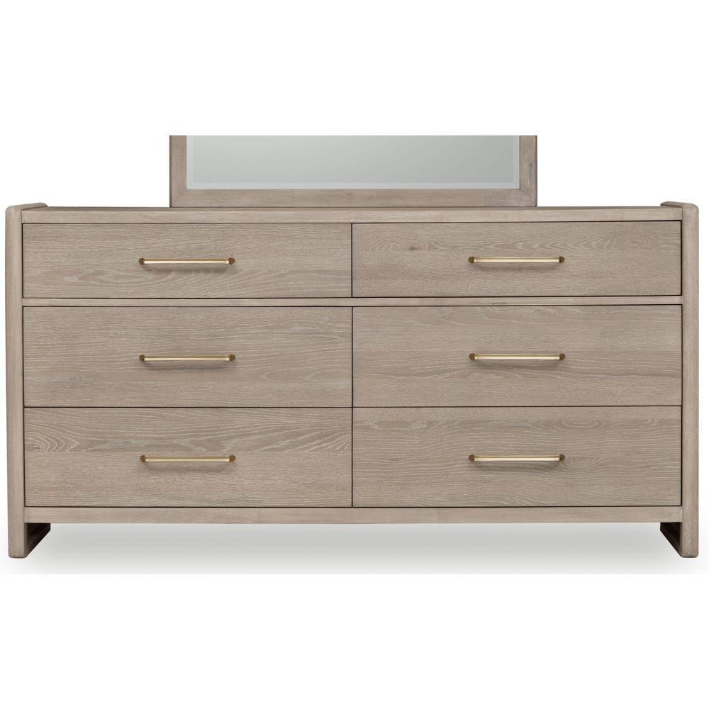 Gardenia Six Drawer Oak Wood Dresser in Chai