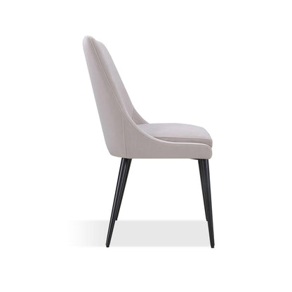 Winston Upholstered Metal Leg Dining Chair in Ash Grey and Black, set of 2